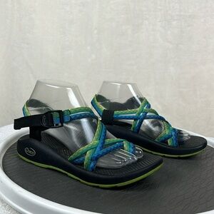 Chaco Sandals Green Blue Outdoor Hiking Size 8
